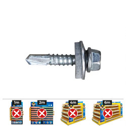 Caixa 250 unidade. parafuso 7301 broca cabeça hexagonal ø 5,5 x 63 mm arruela epdm 16 zinco