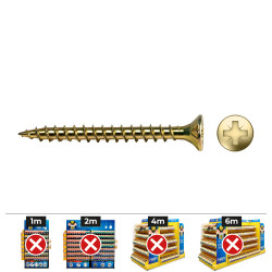 Caixa 100 unidades. parafuso de madeira vlox rosca completa encerrada melhorado pz 5x80 mm bichromato