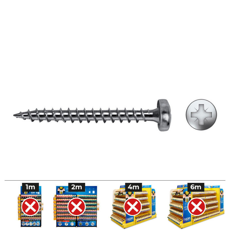 Caixa 1000 unidades. parafuso madeira vlox b rosca completa pilled imprint pz 3,5x17 mm. zinco