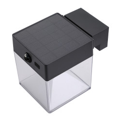 Aplique solar quadrado 4w 500lm, 3000/4000/6500k, 3cct, com sensor, preto