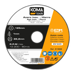 Disco de corte para ferramentas de ferro e aço inoxidável ø125 x 1,0 x 22,2 mm
