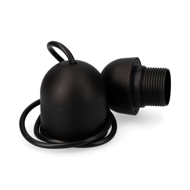 Conjunto suspensão negro e27 comprimentodo cabo 80cm