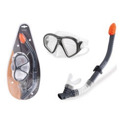 Óculos de proteção e snorkel