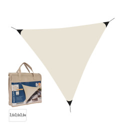 Toldo vela triângulo cor creme 3,60 x 3,60 x 3,60 m