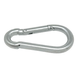 Mosquetão bombeiro sem fechadura, msq01, aço galvanizado, 7 x 70 mm. 2 unidades