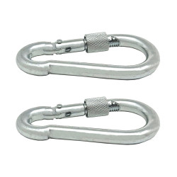 Mosquetão de bombeiro com segurança, msq02, aço galvanizado, 7 x 70 mm. 2 unidades