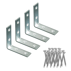 Ângulo de reforço an02, aço zincado, 20 x 20 x 15 mm. 4 unidades
