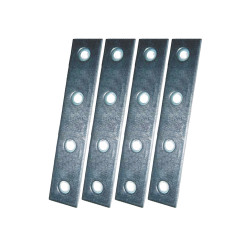Placa de união reta plc02, aço zincado, 120 x 15 x 2 mm. 4 unidades
