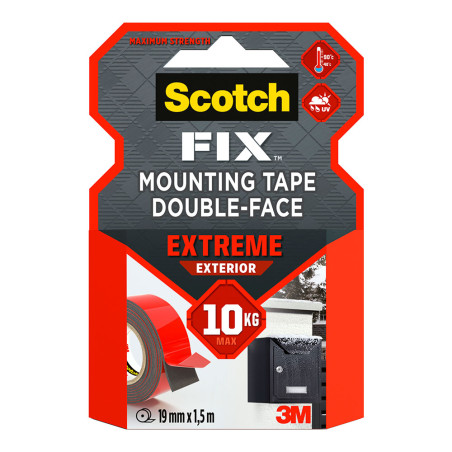 Fita dupla face para montagem exterior extrema, máx 10 kg 19mmx1,5m
