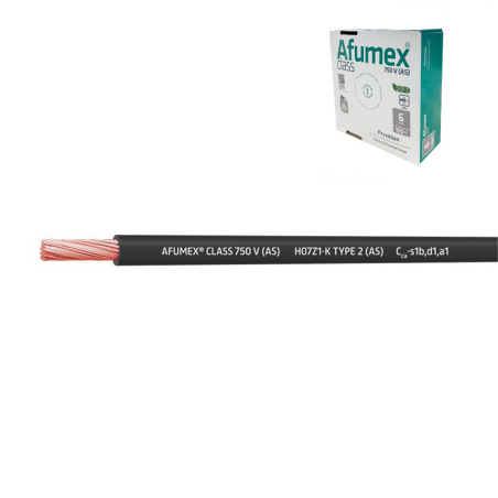 Cabo h07z1-k(as) 6,0 mm preto euro/m