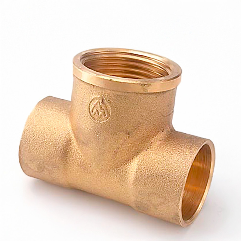 Tê fêmea 130 1/2" x 15 mm latão