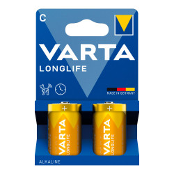 Bateria alkalina longlife c - lr14 (blister de cartão 2 peças) ø26,2 x 50 mm