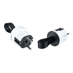 Plug extra plano 2p+tt saída lateral schuko 16 a 250 v~ fácil remoção branco