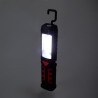 Lanterna de trabalho led recarregável de dupla função com gancho + ímã, preta, 50 x 35 x 215 mm