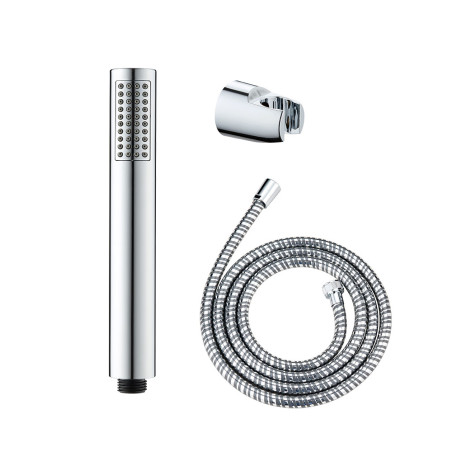 Conjunto de duche básico, cabeça de 5 funções + mangueira de 150 cm + suporte ajustável