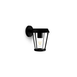 Candeeiro de parede exterior sunera e27 25 w sem lâmpada, preto, com luz para baixo