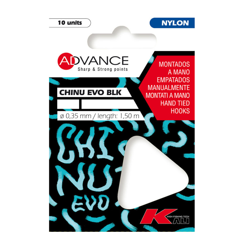 Pacote de 10 ganchos chinu evo 8 ø0,22 mm 1,50 m