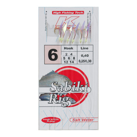 Base com 6 ganchos montados com pele irisada, cabeça de fósforo e tornique