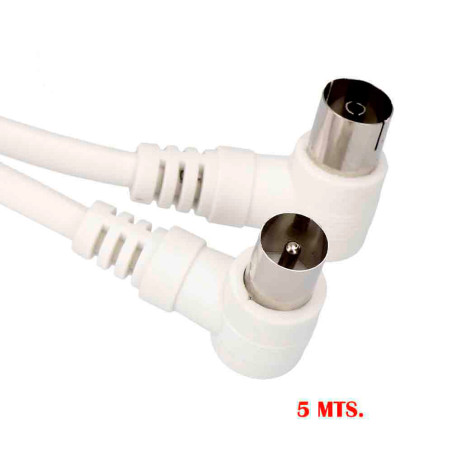 Prolongador tv-video curvo 9,5mm, 5m embalado branco