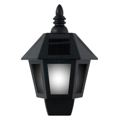 Candeeiro de parede solar led, efeito luz fria/chama, ip44, preta