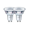 Lâmpada led gu10 4,6 w 355 lm 2700 k luz quente, 2 unidades