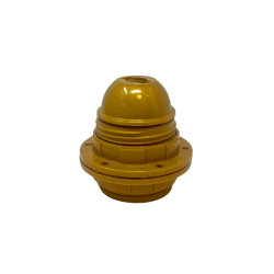Casquilho e27 asf todo roscado + 2 anilhas, ouro brilhante