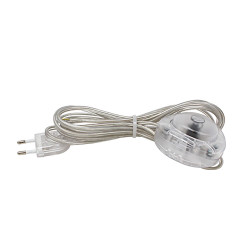 Interruptor elétrico de pé com cabo, 2,5 a 250 v, 3 m, transparente