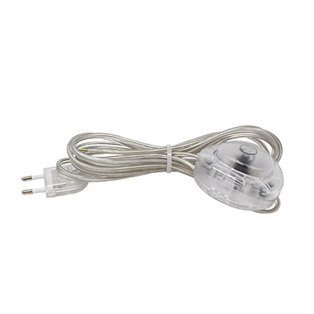 Interruptor elétrico de pé com cabo, 2,5 a 250 v, 3 m, transparente