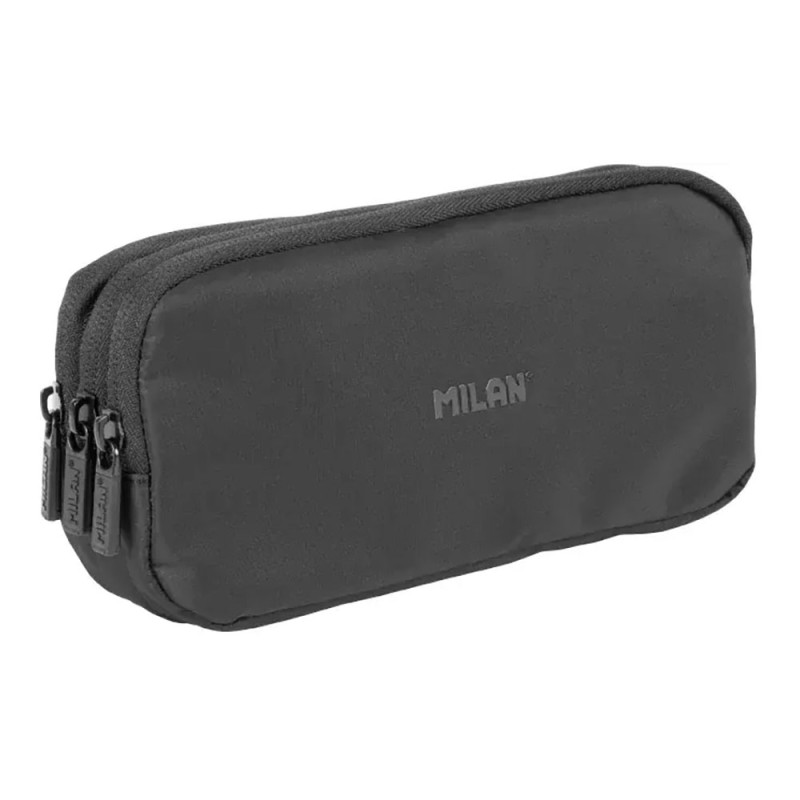 Estojo com 3 fechos, série shadow, preto