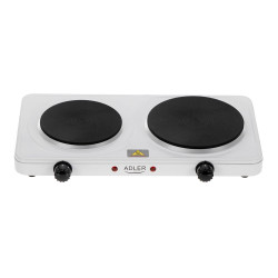 Fogão elétrico dois queimadores 2500 w branco, 46 x 26,5 x 7 cm