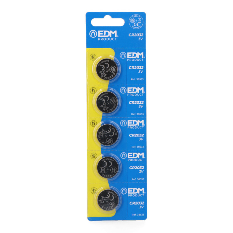 Micro pilha botão de lítio max-pro cr2032 3 v ø20 x 3,2 mm, blíster 5 unidades