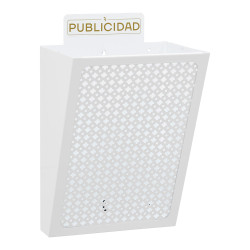 E2304 cesta de publicidade, aço, branco, 22 x 19 x 35,5 cm