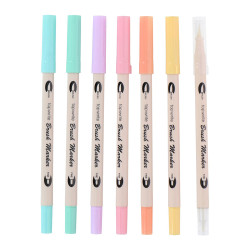 Canetas de ponta dupla ø1,2 x 18,5 cm, cores sortidas, 7 unidades