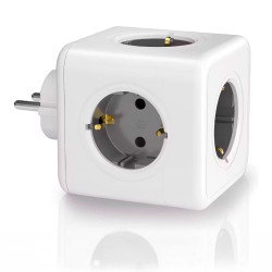 Ficha modular 5 tomadas schuko 2p+t 16 a 3680 w 250 v~ branco compatível com ref 40292, 40293