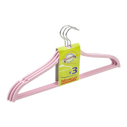 Cabides com borrachas antiderrapantes, cores sortidas, 3 peças