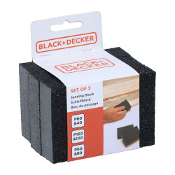 Bloco de lixa 10 x 7,5 x 2,5 cm, jogo 3 unidades