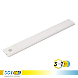 Armadura led regulável e recarregável com sensor, magnética, 1,5 w, 3 cct, 1500 mah, 14 x 40 x 306 mm