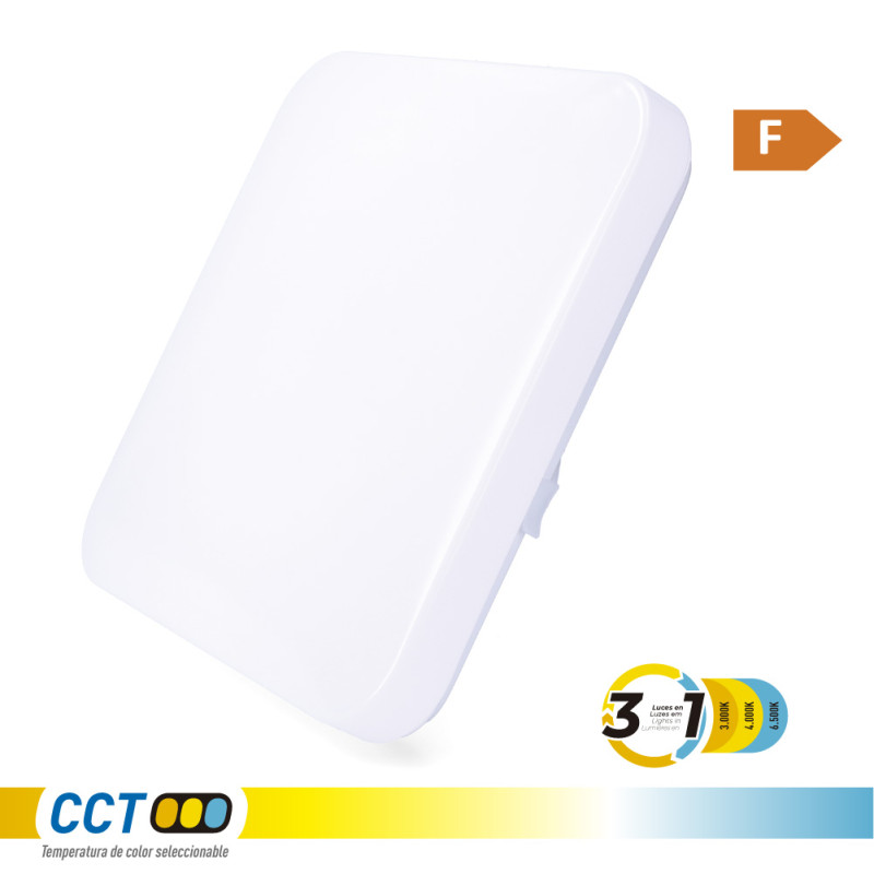 Luminaria de parede led quadrada extraplana 12 w 3cct 1160 lm 28,5 x 28,5 x 6 cm