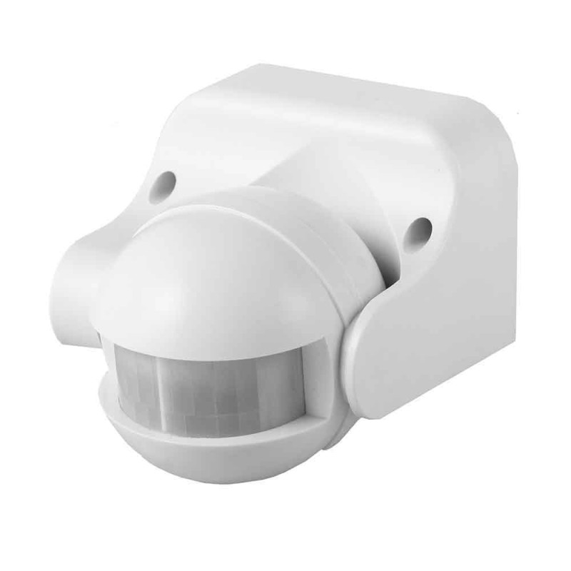 Sensor de movimento com regulador noite/dia ajustável 180° ip44 branco