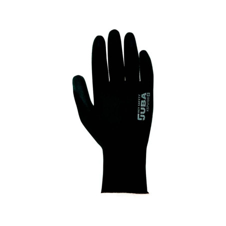 Luvas de poliéster com palma em poliuretano, keep safe, preta, t-9 l