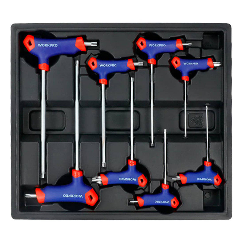 Chaves torx cabo em t, t10-t50, conjunto 8 peças