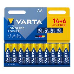 Pilha alcalina longlife power aa - lr06, blister 20 unidades, 14 + 6, ø14,5 x 50,5 mm