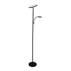 Luminária de piso led dencel, 30+6 w, 3cct, dimerizável, 3000 lm, preta, ø25 x 175 cm