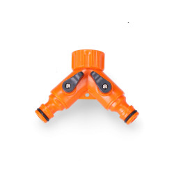 Distribuidor duplo com duas vias reguláveis. para torneira com rosca de 3/4" ø26,5mm