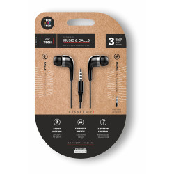Fones de ouvido eartech com conector mini-jack, pretos
