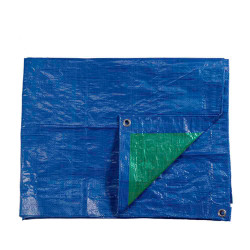 Toldo em polietileno 3x4m de dupla cara. cor azul/verde. densidade 90g/m
