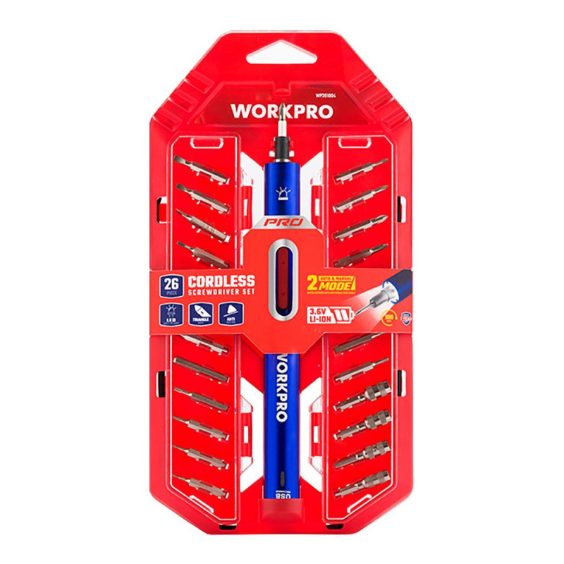 Kit de chave de fendas de precisão recarregável usb 3,6 v li-ion, 26 peças