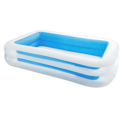 Piscina inflável retangular pvc com 2 câmaras de ar, depuradora não incluída, 262 x 175 x 56 cm