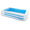 Piscina inflável retangular pvc com 2 câmaras de ar, depuradora não incluída, 262 x 175 x 56 cm