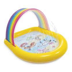 Piscina inflável infantil, modelo arco-íris, com aspersor, 147 x 130 x 86 cm